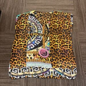 Leopard Print Luxury Design Chain Print Dress Geometric Patterns Mesh Coverup